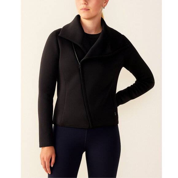Aday Up In The Air Jacket Women’s Medium Black Zip Funnel Neck Travel Layer - Picture 1 of 9